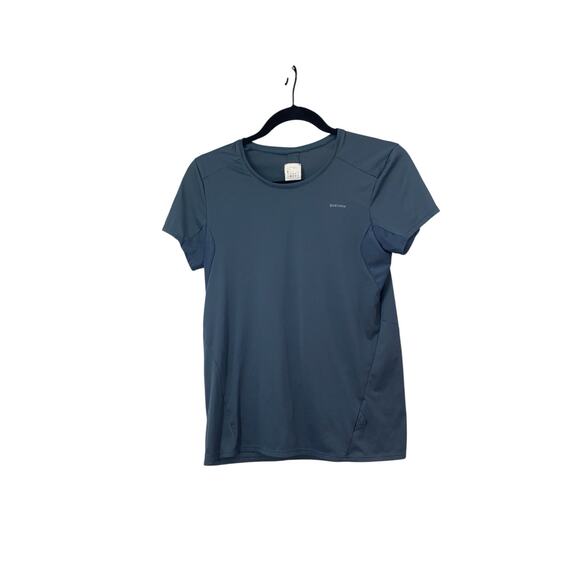Quechua Decathlon Women's Short Sleeved Hiking T-Shirt Small Wicking Blue Gray - Picture 1 of 7